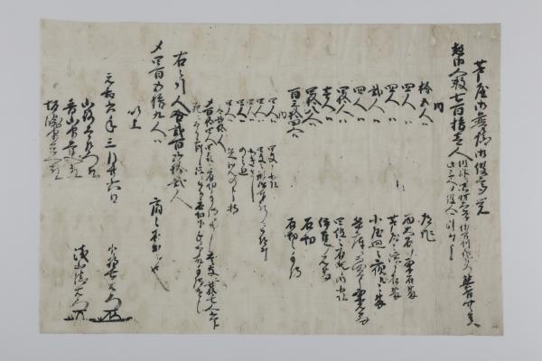 細川家石奉行芦屋御普請御役高覚 